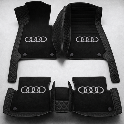 Prémium autószőnyegek PVC és műbőr kivitelben, minden időjáráshoz, vízálló kialakítással – komplett első és hátsó szett