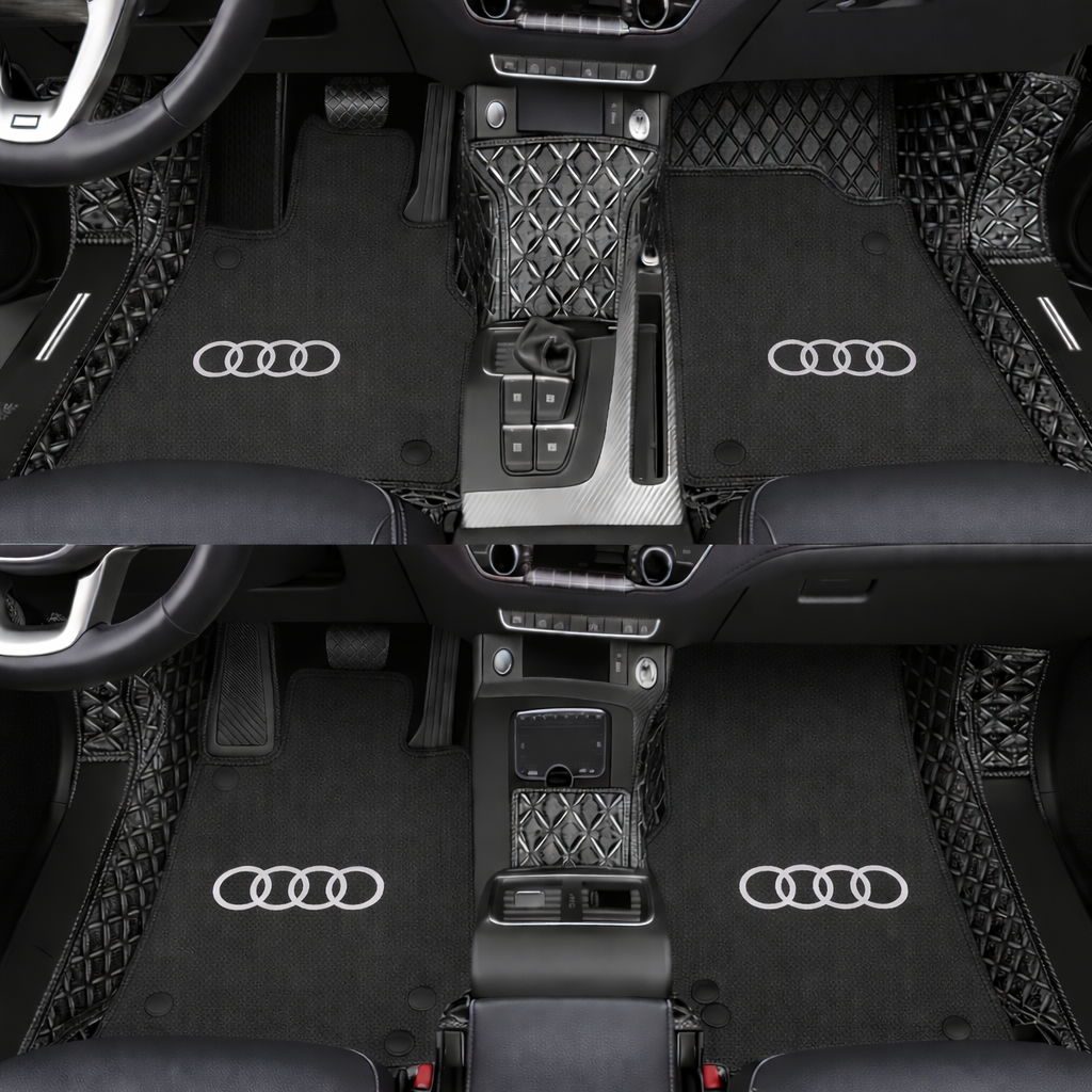 Prémium autószőnyegek PVC és műbőr kivitelben, minden időjáráshoz, vízálló kialakítással – komplett első és hátsó szett