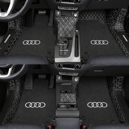 Prémium autószőnyegek PVC és műbőr kivitelben, minden időjáráshoz, vízálló kialakítással – komplett első és hátsó szett