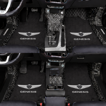 Prémium autószőnyegek PVC és műbőr kivitelben, minden időjáráshoz, vízálló kialakítással – komplett első és hátsó szett