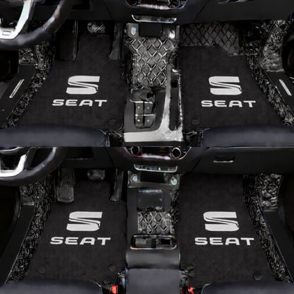 Prémium autószőnyegek PVC és műbőr kivitelben, minden időjáráshoz, vízálló kialakítással – komplett első és hátsó szett