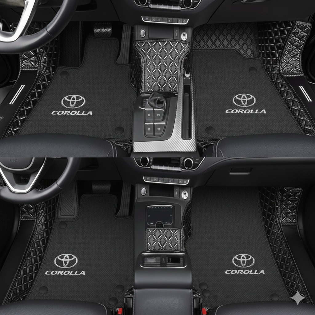 Prémium autószőnyegek PVC és műbőr kivitelben, minden időjáráshoz, vízálló kialakítással – komplett első és hátsó szett